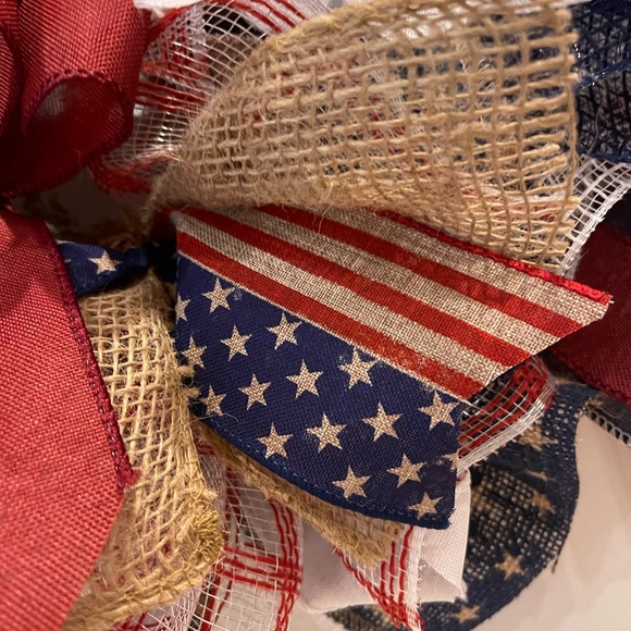 Patriotic WREATH “WELCOME” Red, White and Blue wreath 24” Memorial Day July 4th - Picture 3 of 8